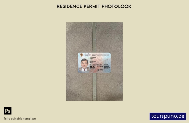 listo para imprimir el frente fotográfico del permiso de residencia y trabajo de